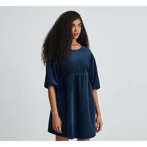 Everlane Women's The Corduroy Mini Dress Dark Blue Size Large